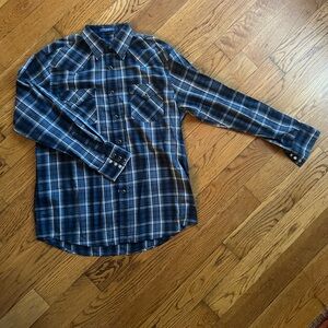 Pendleton Black and Blue Plaid Button Down Shirt